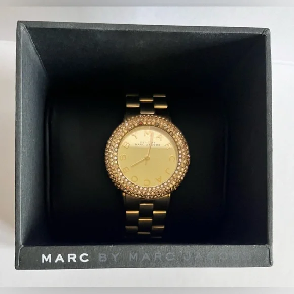 Marc by Marc Jacobs Gold Tone Crystal Watch display picture 1